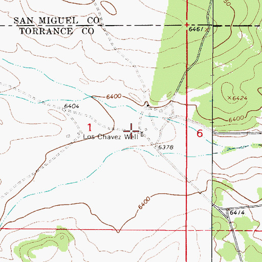 Topographic Map of Los Chavez Well, NM