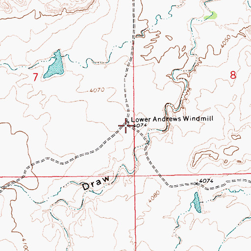 Topographic Map of Lower Andrews Windmill, NM