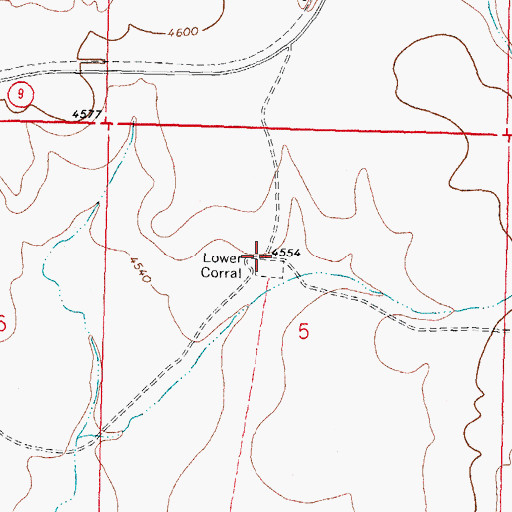 Topographic Map of Lower Corral, NM