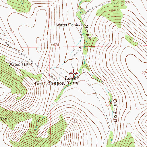 Topographic Map of Lower Goat Canyon Tank, NM