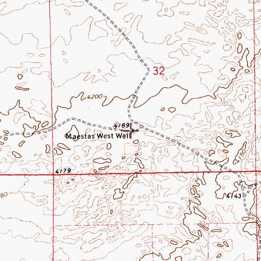 Topographic Map of Maestas West Well, NM