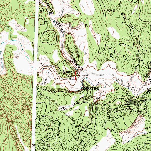 Topographic Map of Manning Cabin, NM