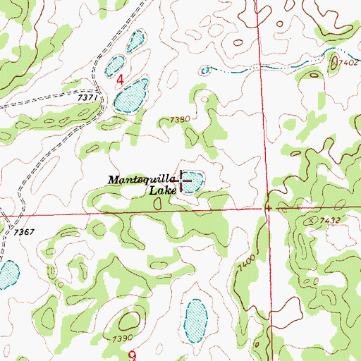 Topographic Map of Mantequilla Lake, NM