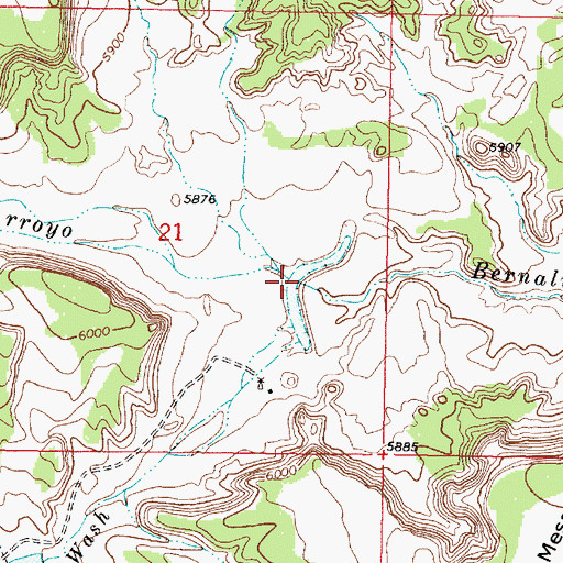Topographic Map of Marquez Wash, NM