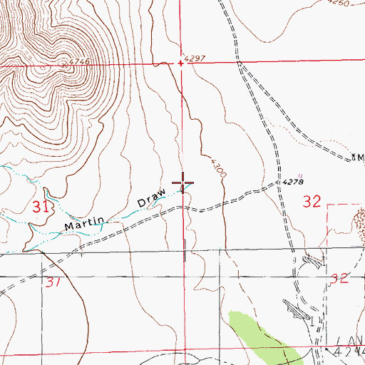 Topographic Map of Martin Draw, NM