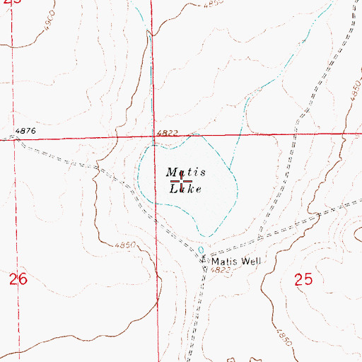Topographic Map of Matis Lake, NM