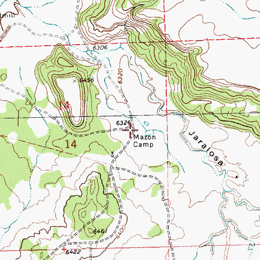 Topographic Map of Mazon Camp, NM