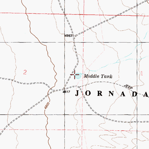 Topographic Map of Middle Tank, NM