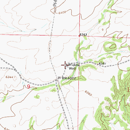 Topographic Map of Middle Well, NM