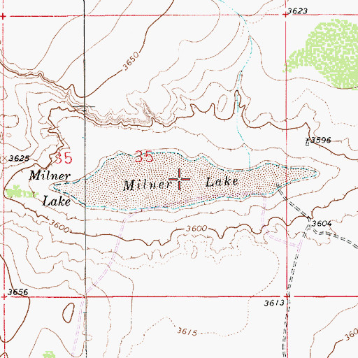 Topographic Map of Milner Lake, NM
