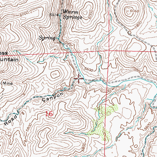 Topographic Map of Mine Road Canyon, NM