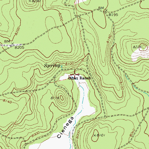 Topographic Map of Odart Ranch, AZ