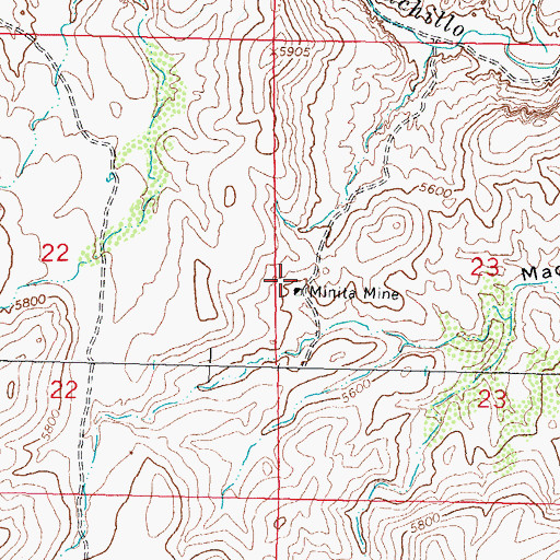 Topographic Map of Minita Mine, NM