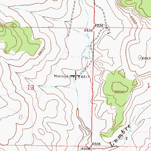 Topographic Map of Montoya Well, NM