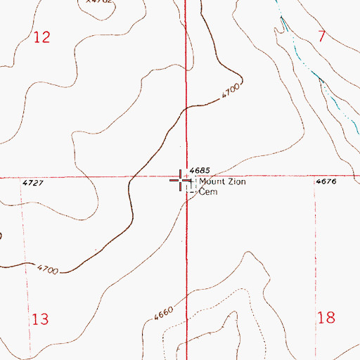 Topographic Map of Mount Zion Cemetery, NM