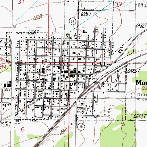 Topographic Map of Mountainair, NM