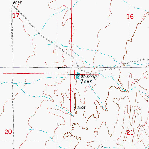 Topographic Map of Murry Tank, NM