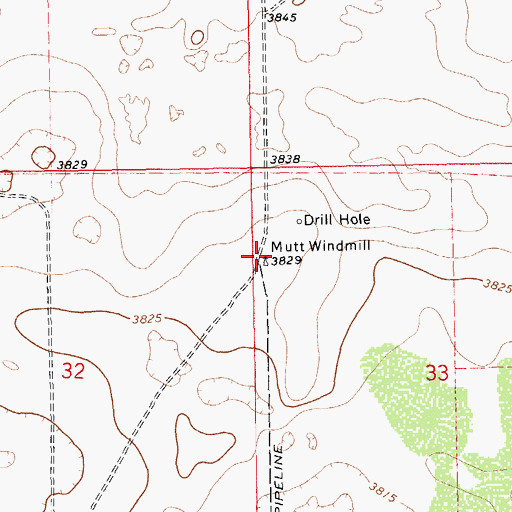 Topographic Map of Mutt Windmill, NM