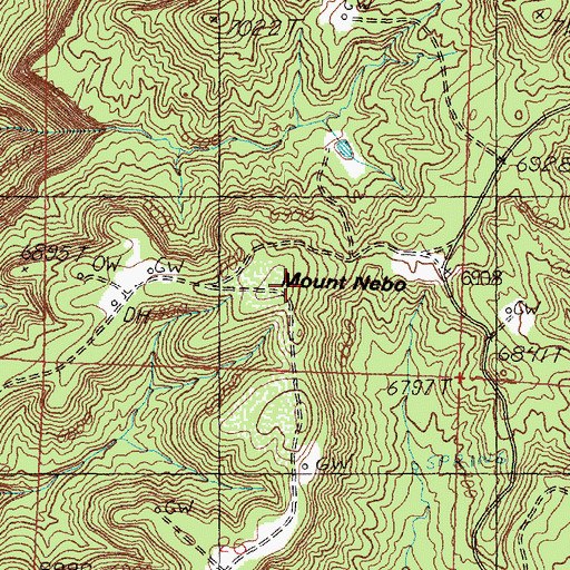 Topographic Map of Mount Nebo, NM