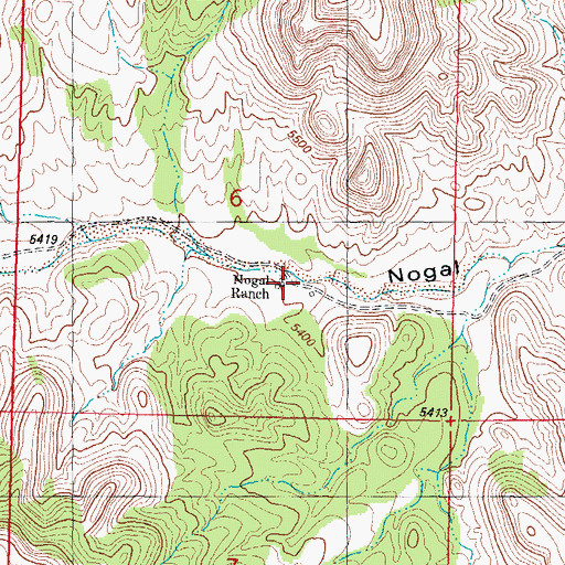 Topographic Map of Nogal Ranch, NM