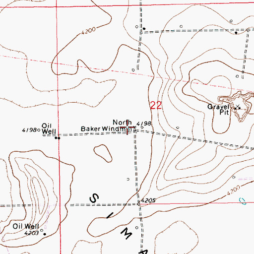 Topographic Map of North Baker Windmill, NM