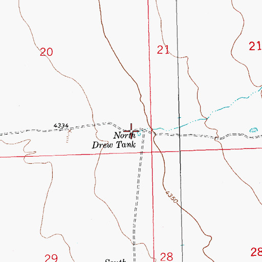Topographic Map of North Drew Tank, NM