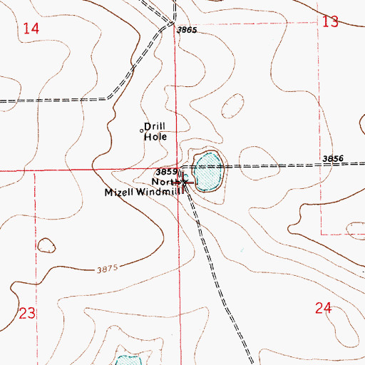Topographic Map of North Mizell Windmill, NM