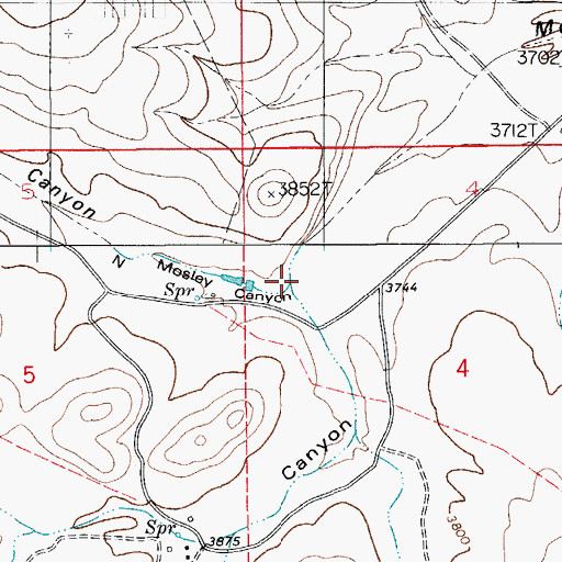 Topographic Map of North Mosley Canyon, NM