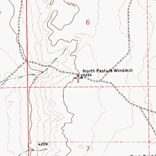 Topographic Map of North Pasture Windmill, NM
