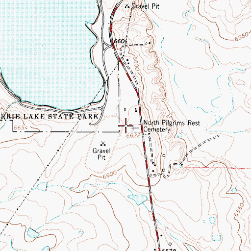 Topographic Map of North Pilgrims Rest Cemetery, NM