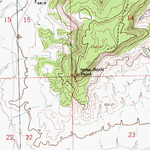 Topographic Map of Nose Rock Point, NM