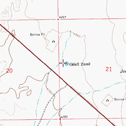 Topographic Map of Odell Tank, NM