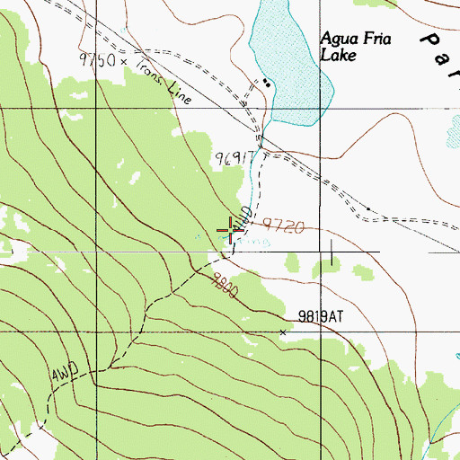 Topographic Map of Old Cartwright Mill Site, NM