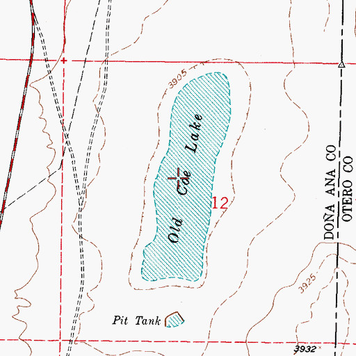 Topographic Map of Old Coe Lake, NM