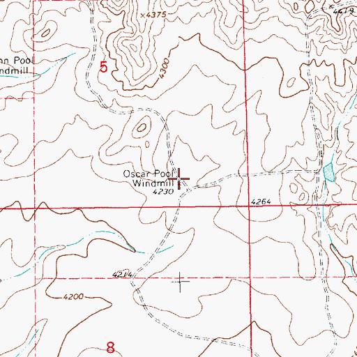 Topographic Map of Oscar Pool Windmill, NM