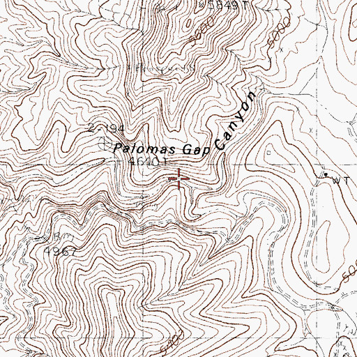 Topographic Map of Palomas Gap, NM