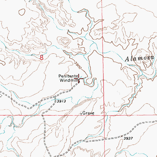 Topographic Map of Penitente Windmill, NM