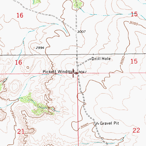 Topographic Map of Pickett Windmill, NM
