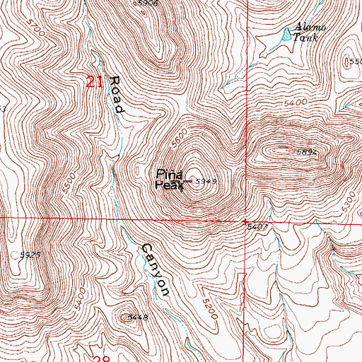 Topographic Map of Pia Peak, NM