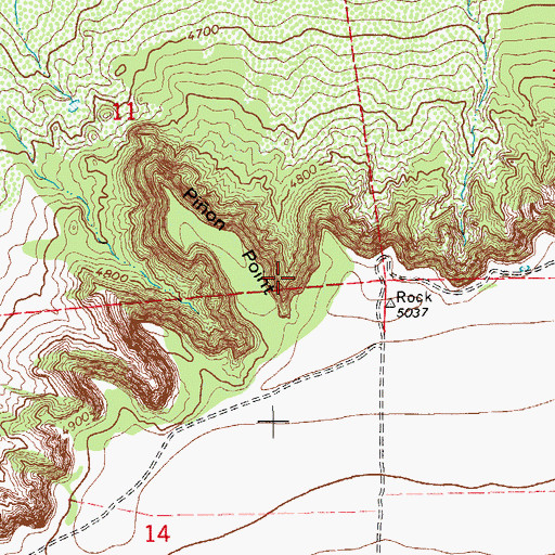Topographic Map of Pion Point, NM