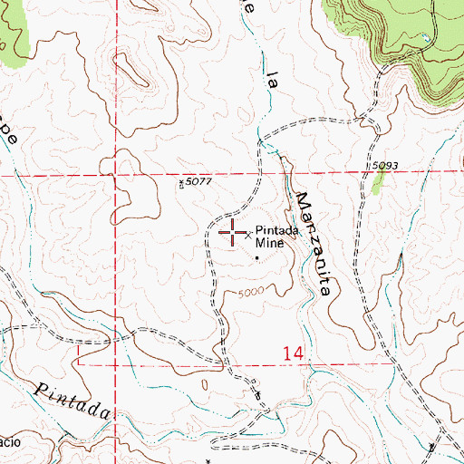 Topographic Map of Pintada Mine, NM