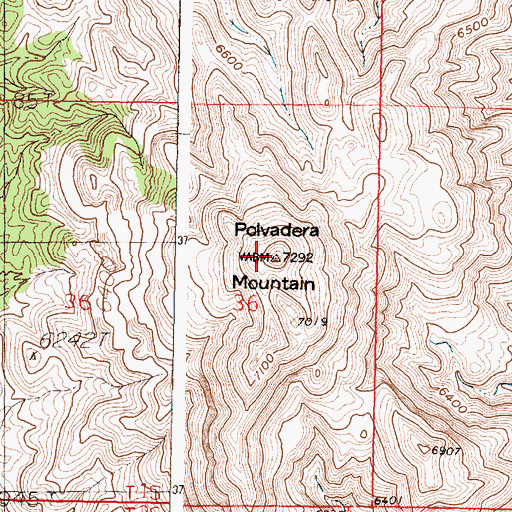 Topographic Map of Polvadera Mountain, NM