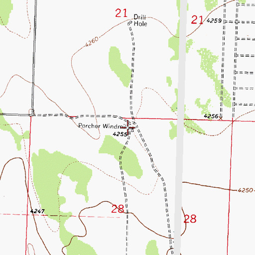 Topographic Map of Porcher Windmill, NM