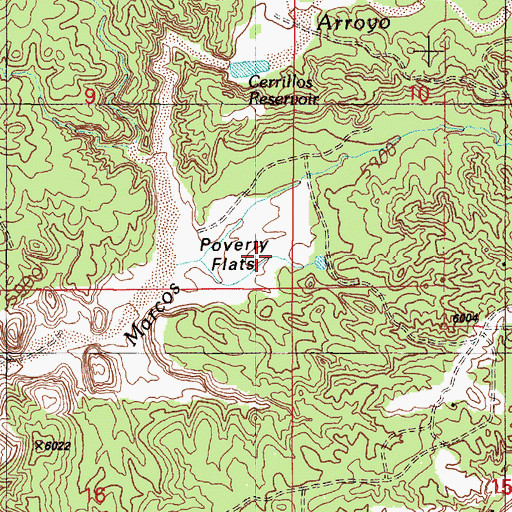 Topographic Map of Poverty Flats, NM