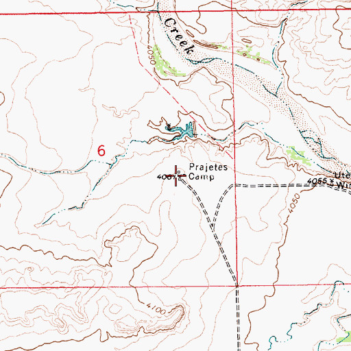 Topographic Map of Prajetes Camp, NM