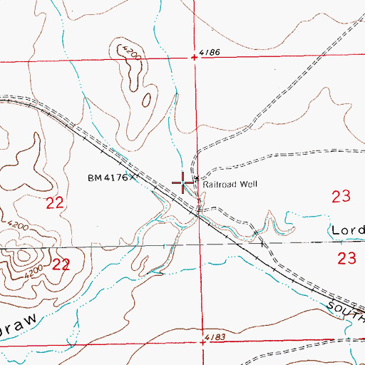 Topographic Map of Railroad Well, NM