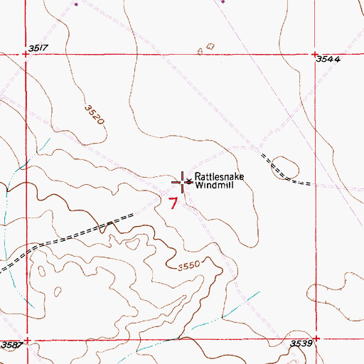 Topographic Map of Rattlesnake Windmill, NM