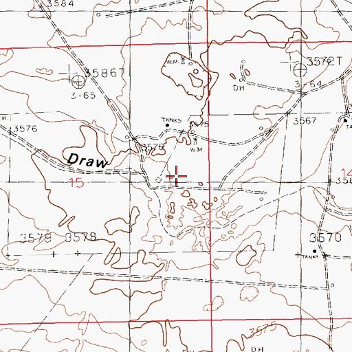 Topographic Map of Record Ranch, NM