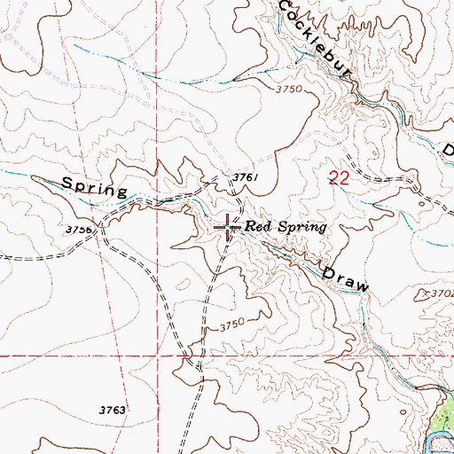 Topographic Map of Red Spring, NM