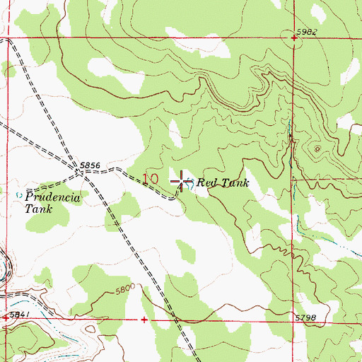 Topographic Map of Red Tank, NM